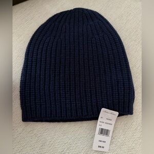 Brooks Brothers Dark Blue Ribbed Beanie